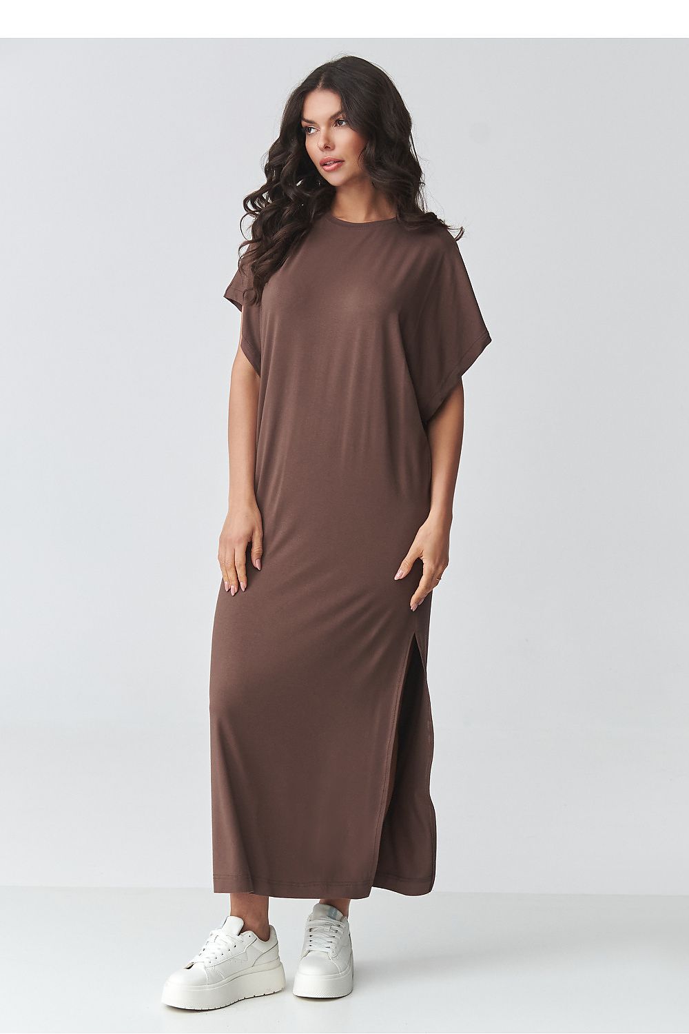 brown mini maxi day dress alternate angle