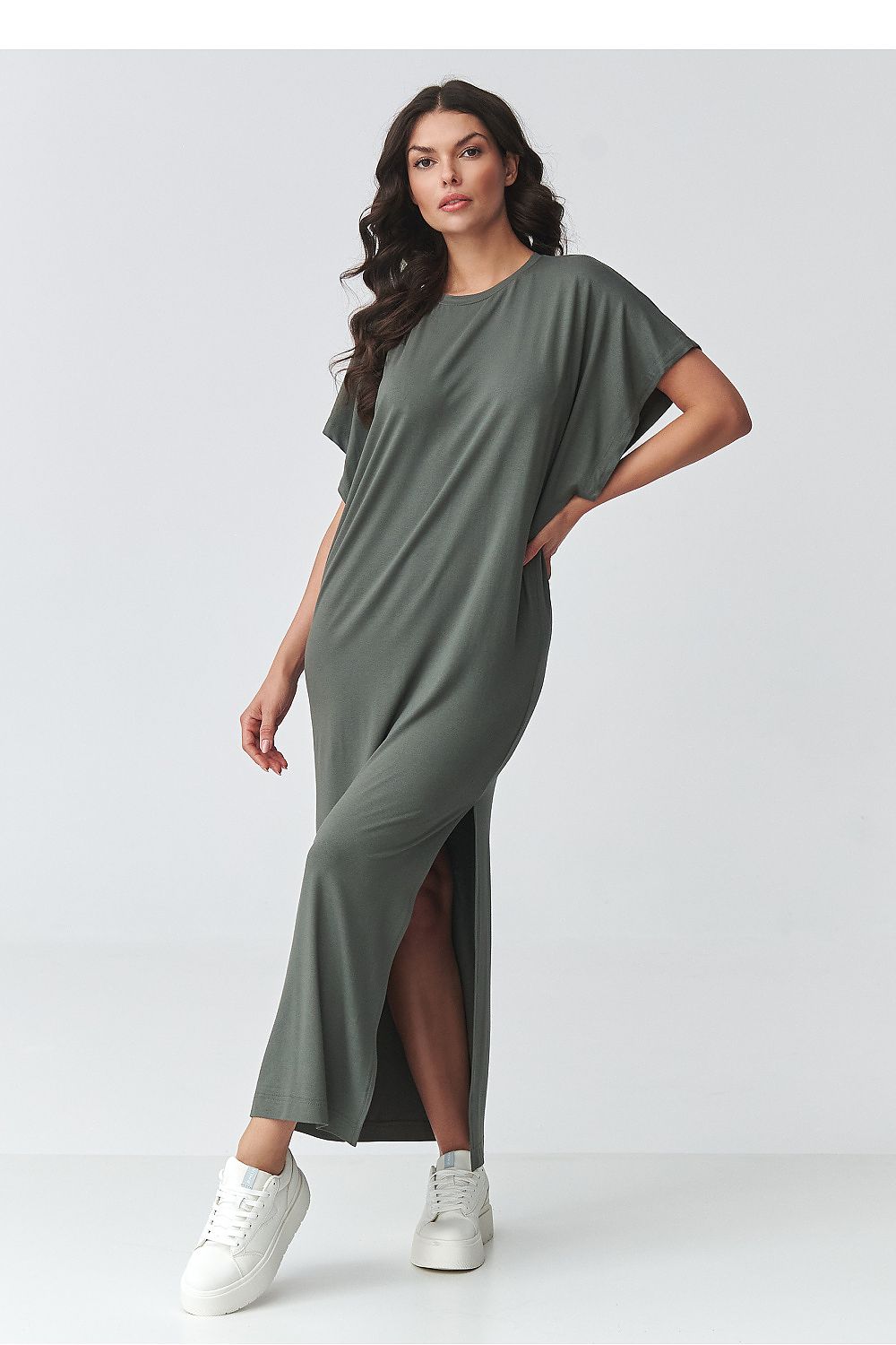 green mini maxi day dress alternate angle