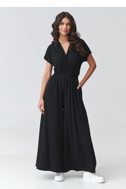 green short sleeve v-neck suit side view