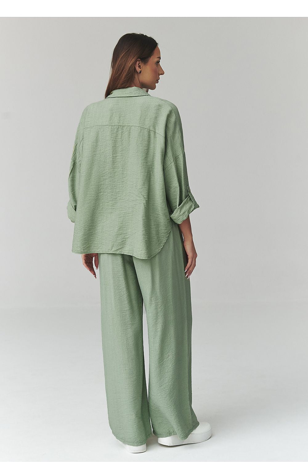 green maxi matching set detail view