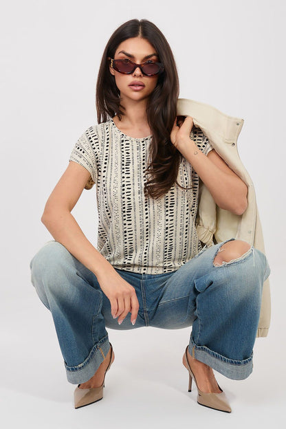 black short sleeve blouse view 22