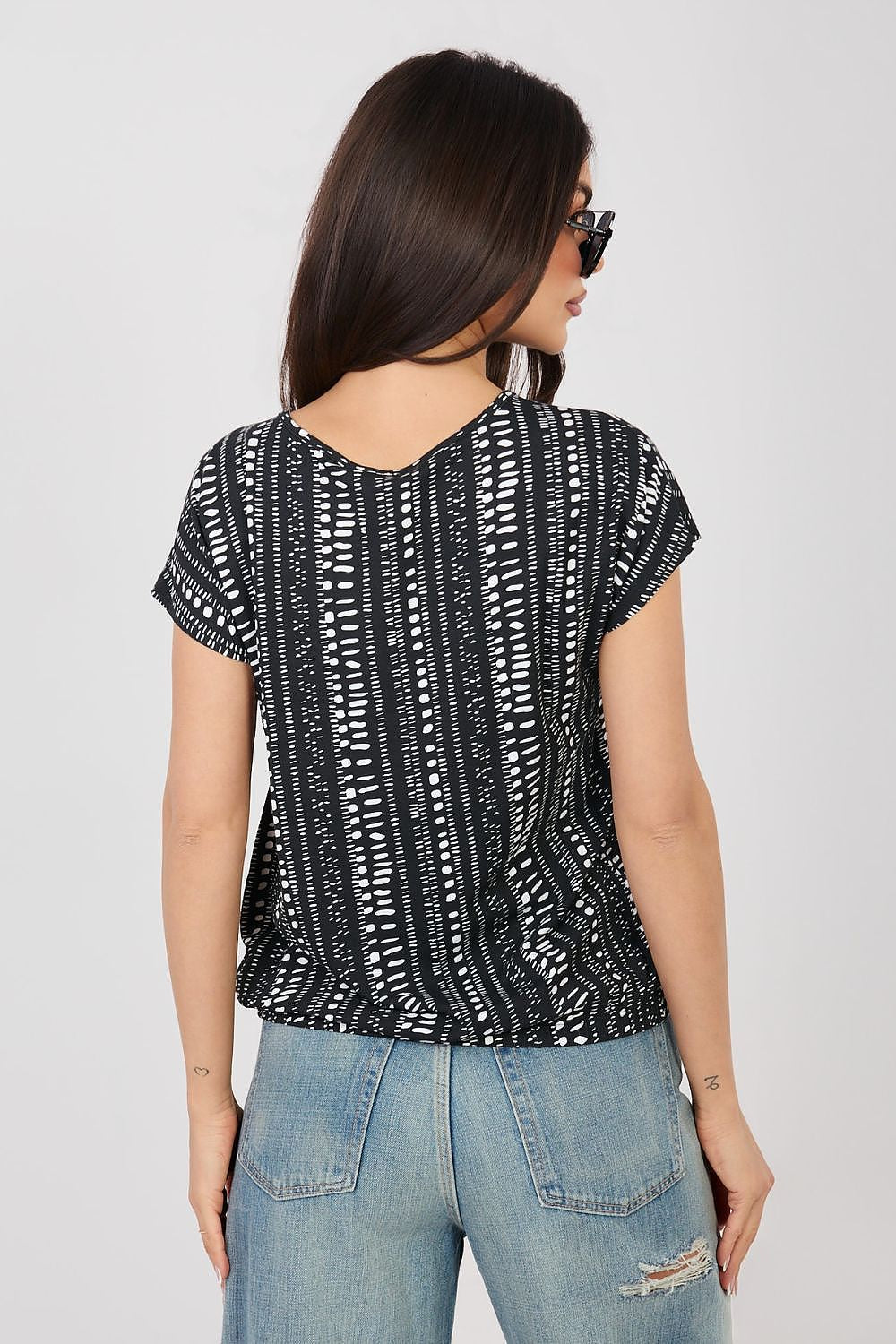 black short sleeve blouse view 20