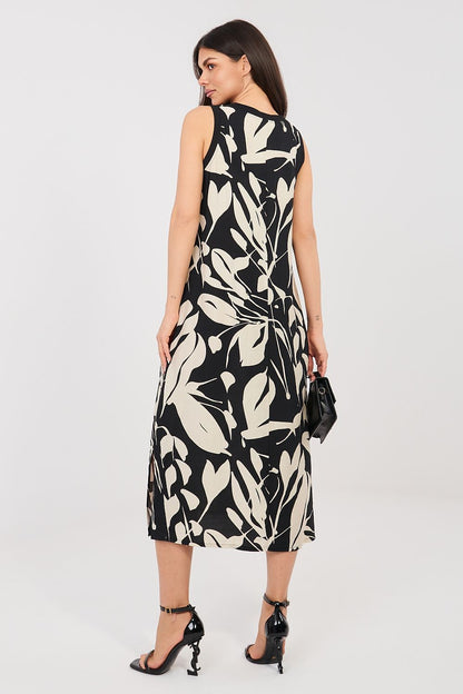 beige sleeveless midi day dress view 7
