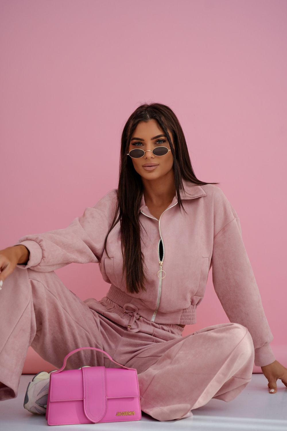 pink matching set front view