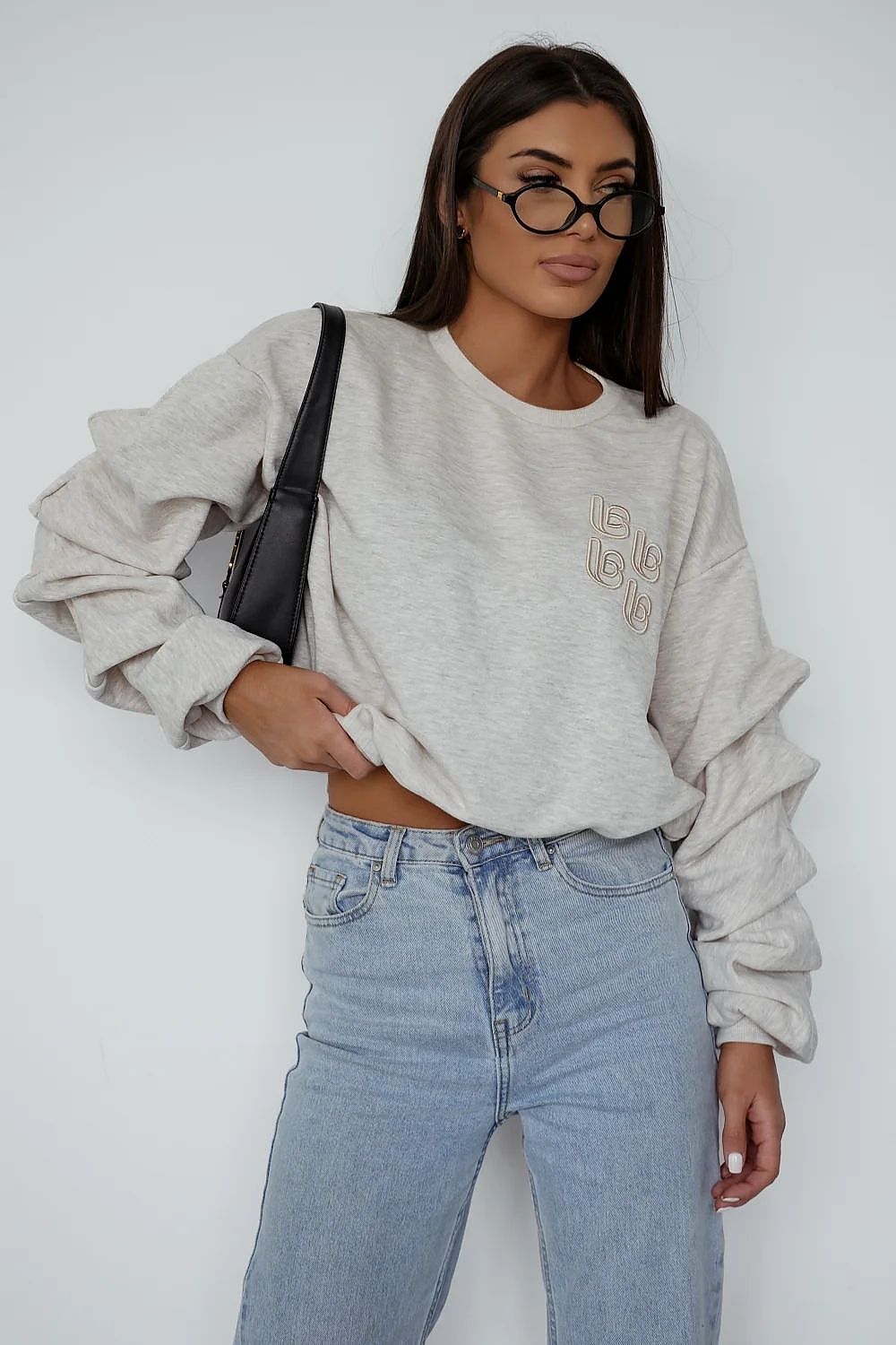 beige sweatshirt front view