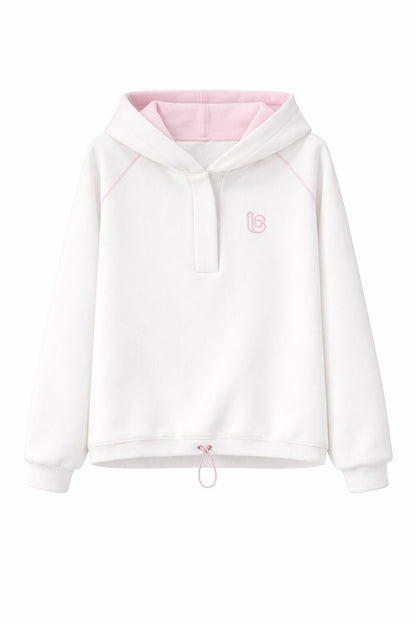 beige sweatshirt detail view