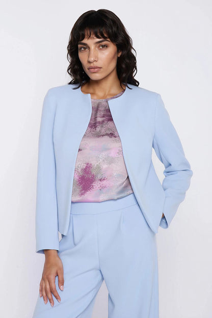 blue jacket front view