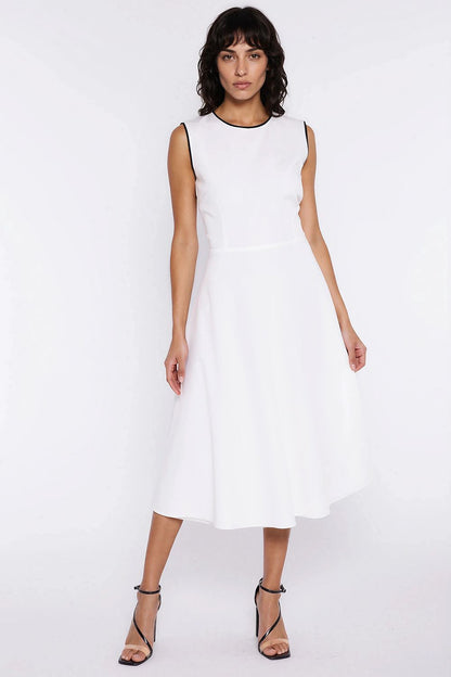beige day dress front view