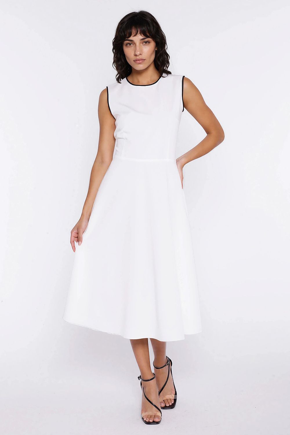 beige day dress alternate angle