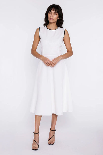 beige day dress back view