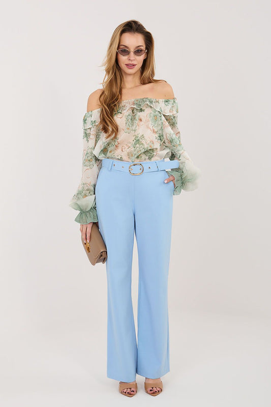 blue women trousers front view