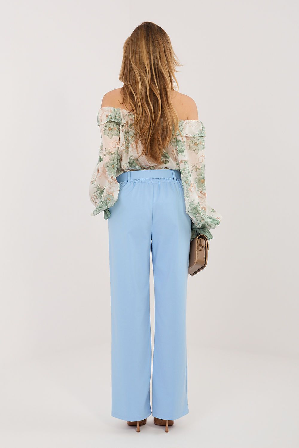 blue women trousers detail view