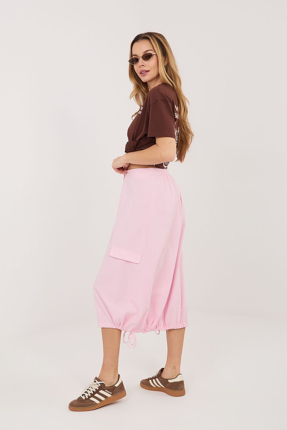 white skirt side view