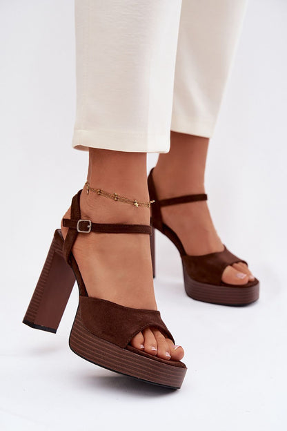 black heel sandals back view