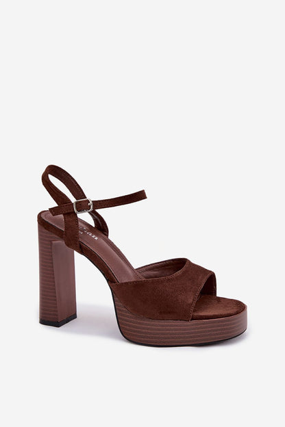 black heel sandals side view