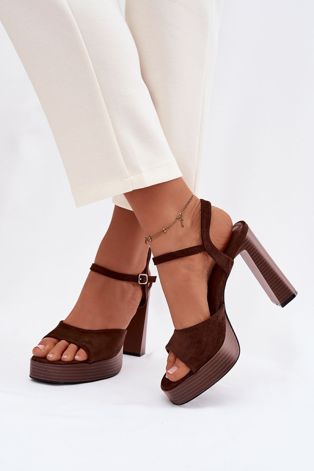 black heel sandals view 6