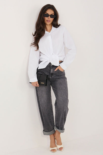 white long sleeve shirt alternate angle