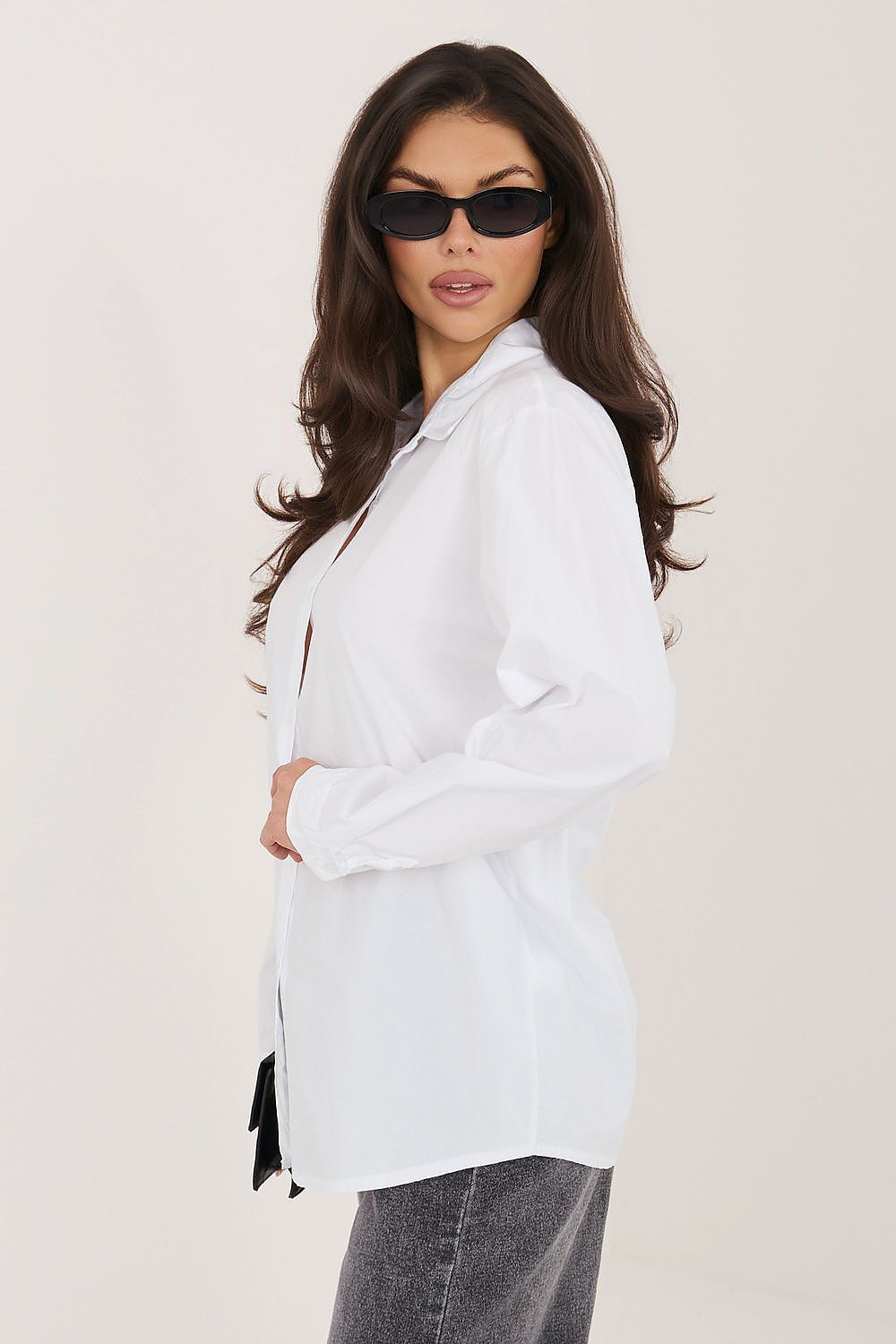 white long sleeve shirt back view