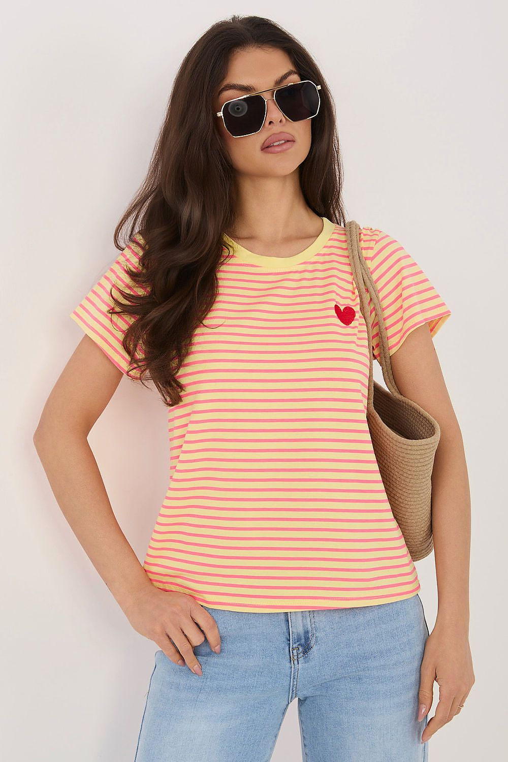 Women's Pink and Yellow T-shirt view 7