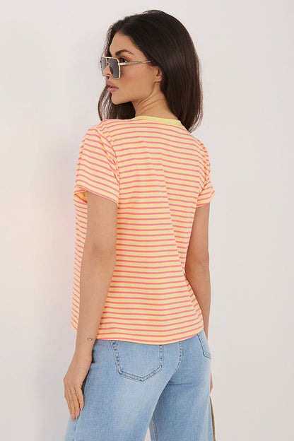 Women's Pink and Yellow T-shirt view 9