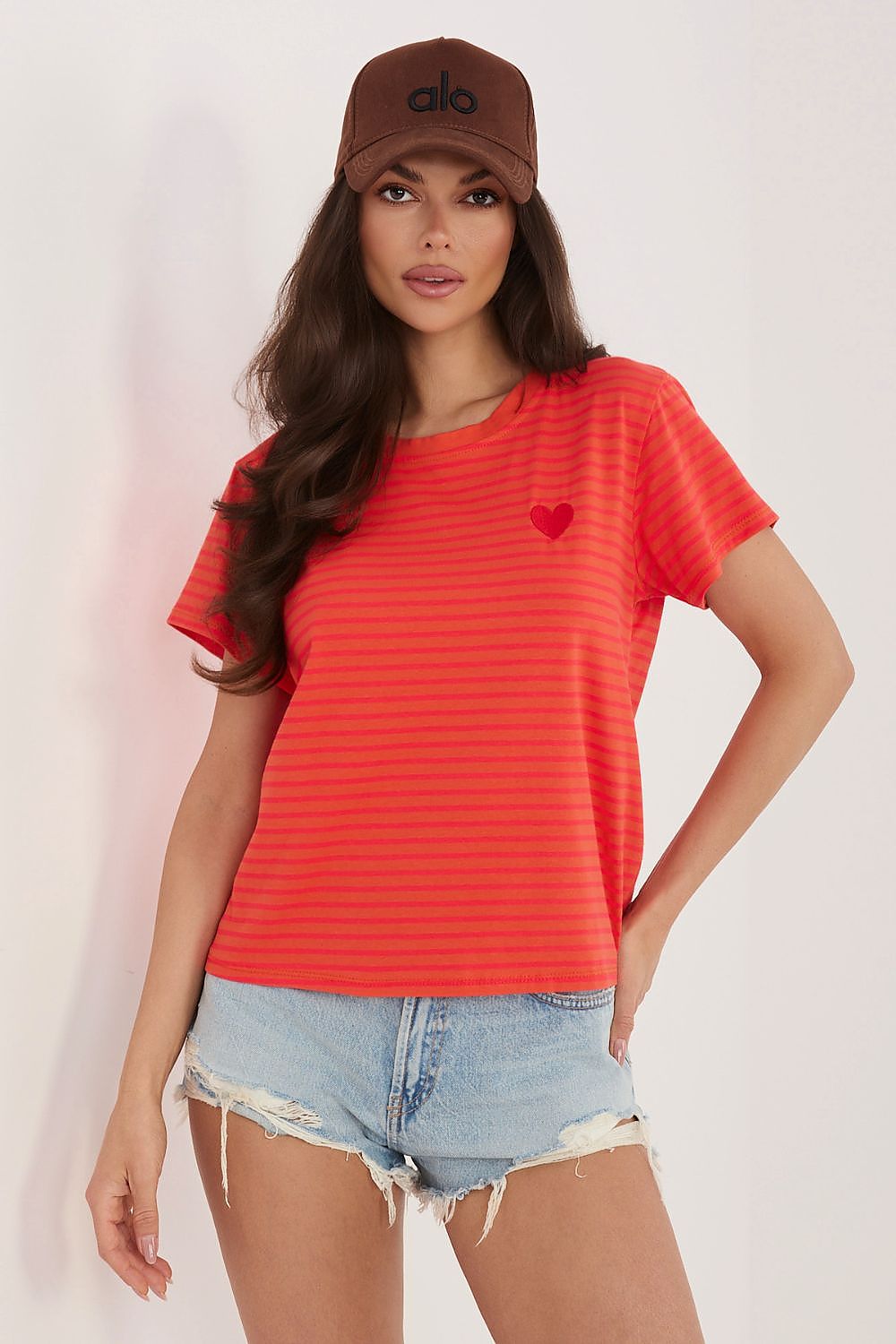 Women's Pink and Yellow T-shirt detail view