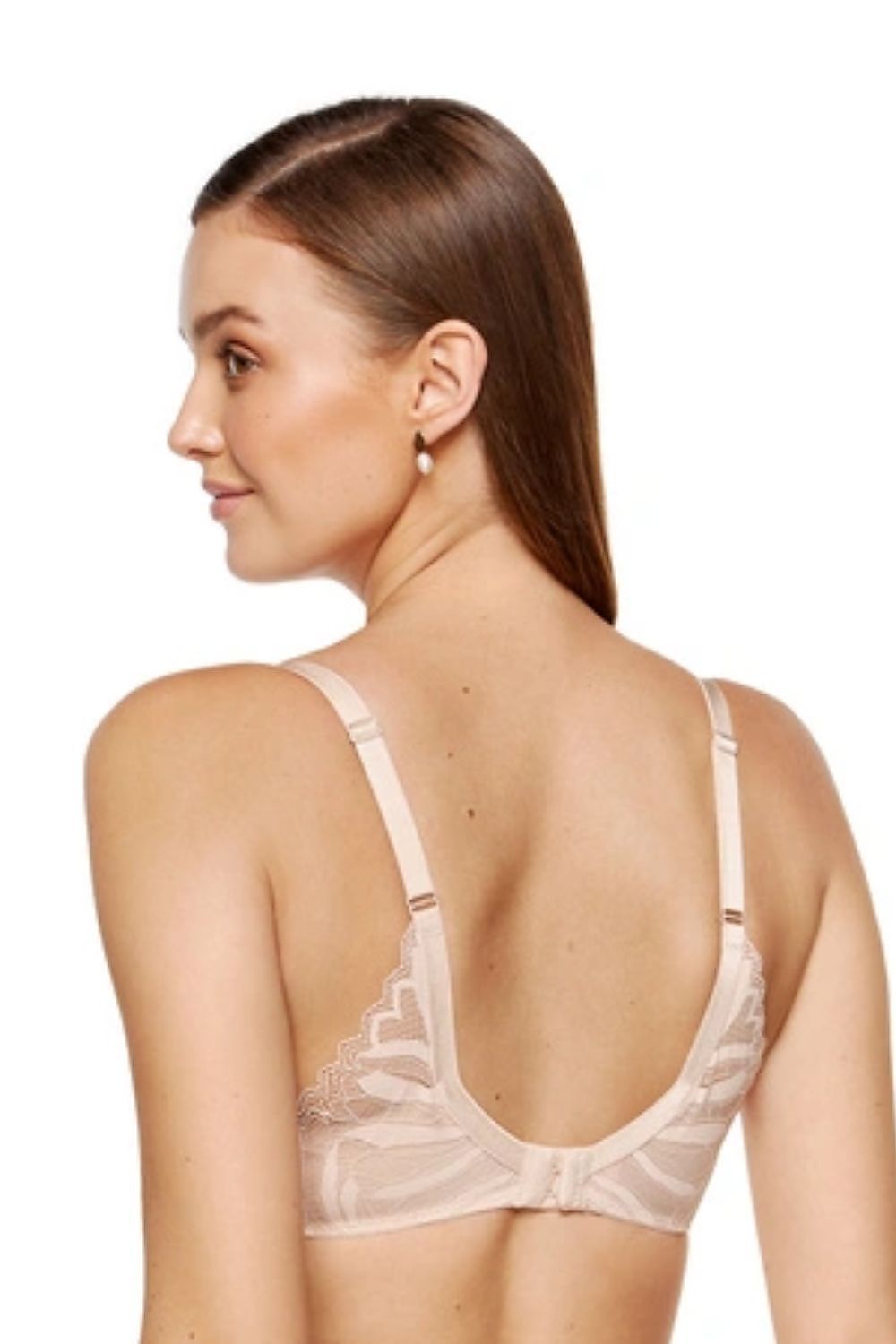 beige lace tulle semi-soft detail view