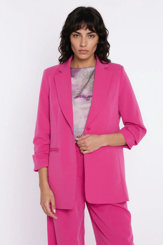 pink mini jacket front view