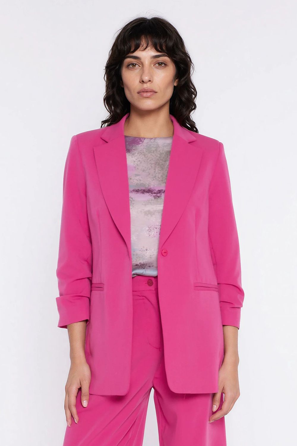 pink mini jacket back view