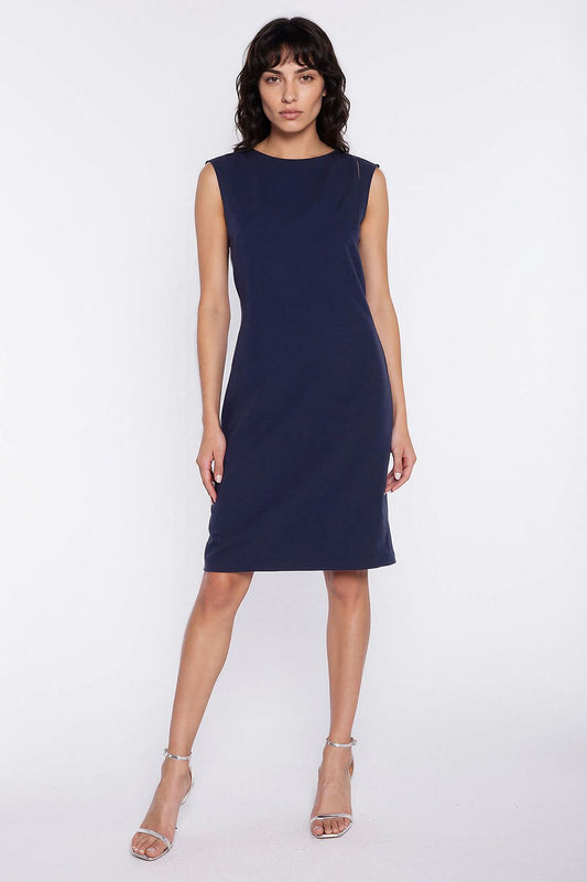 navy blue day dress front view