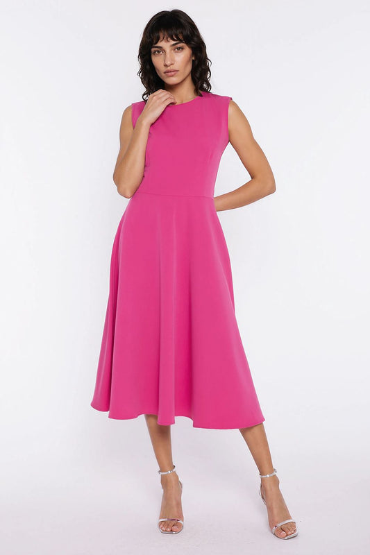 pink sleeveless mini day dress front view