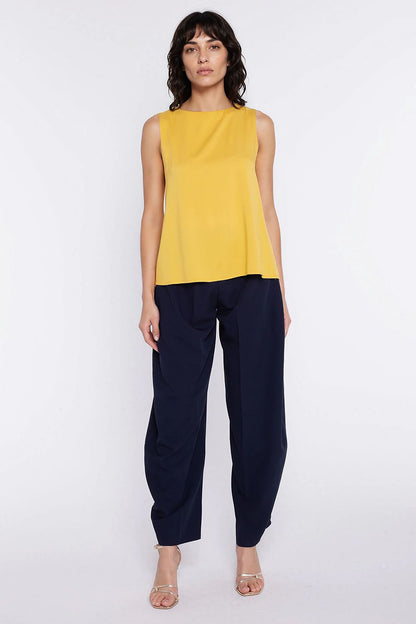 yellow sleeveless mini blouse alternate angle