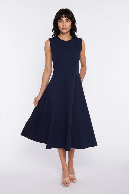 pink sleeveless mini day dress side view