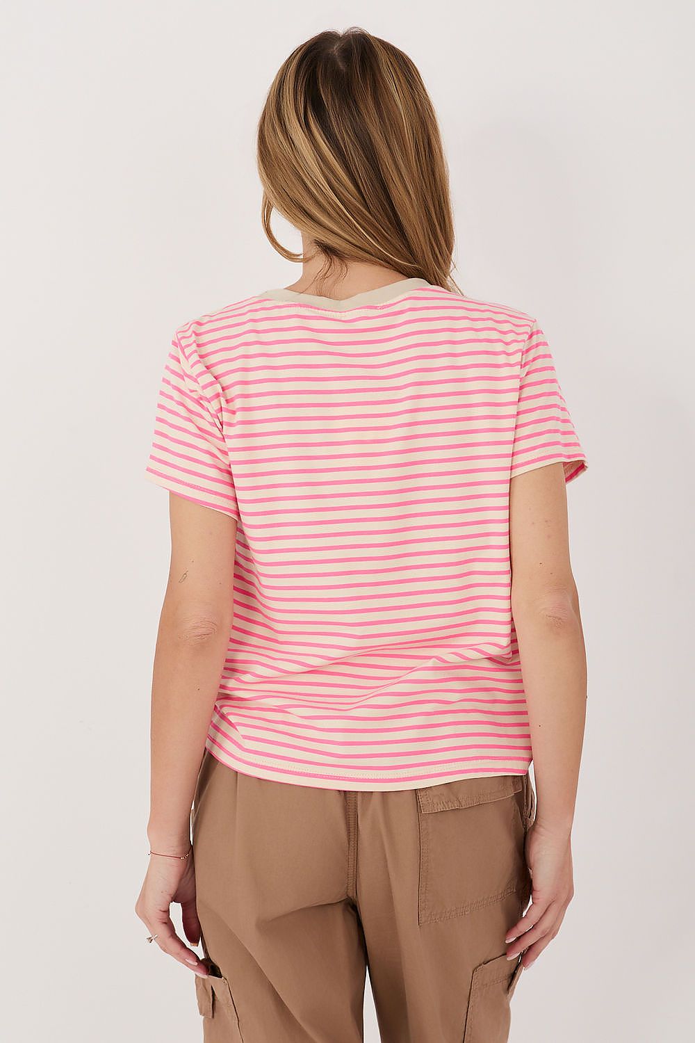Women's Pink and Yellow T-shirt view 12