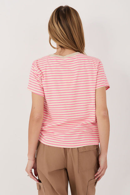 Women's Pink and Yellow T-shirt view 12