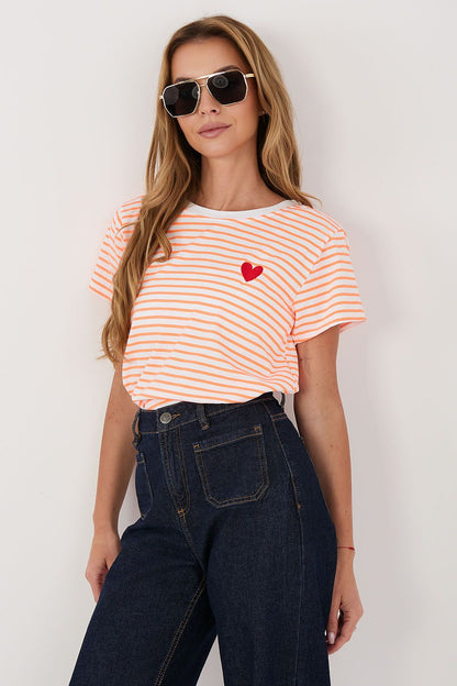 Women's Pink and Yellow T-shirt view 16