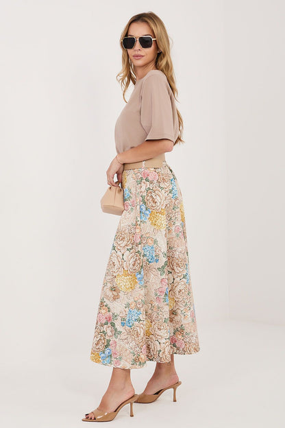 beige belted midi skirt alternate angle
