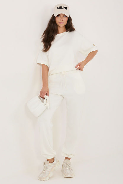 beige matching set front view