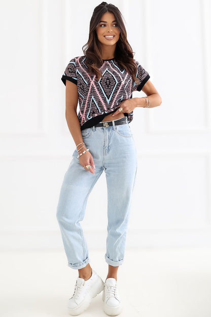 blue short sleeve mini blouse view 9