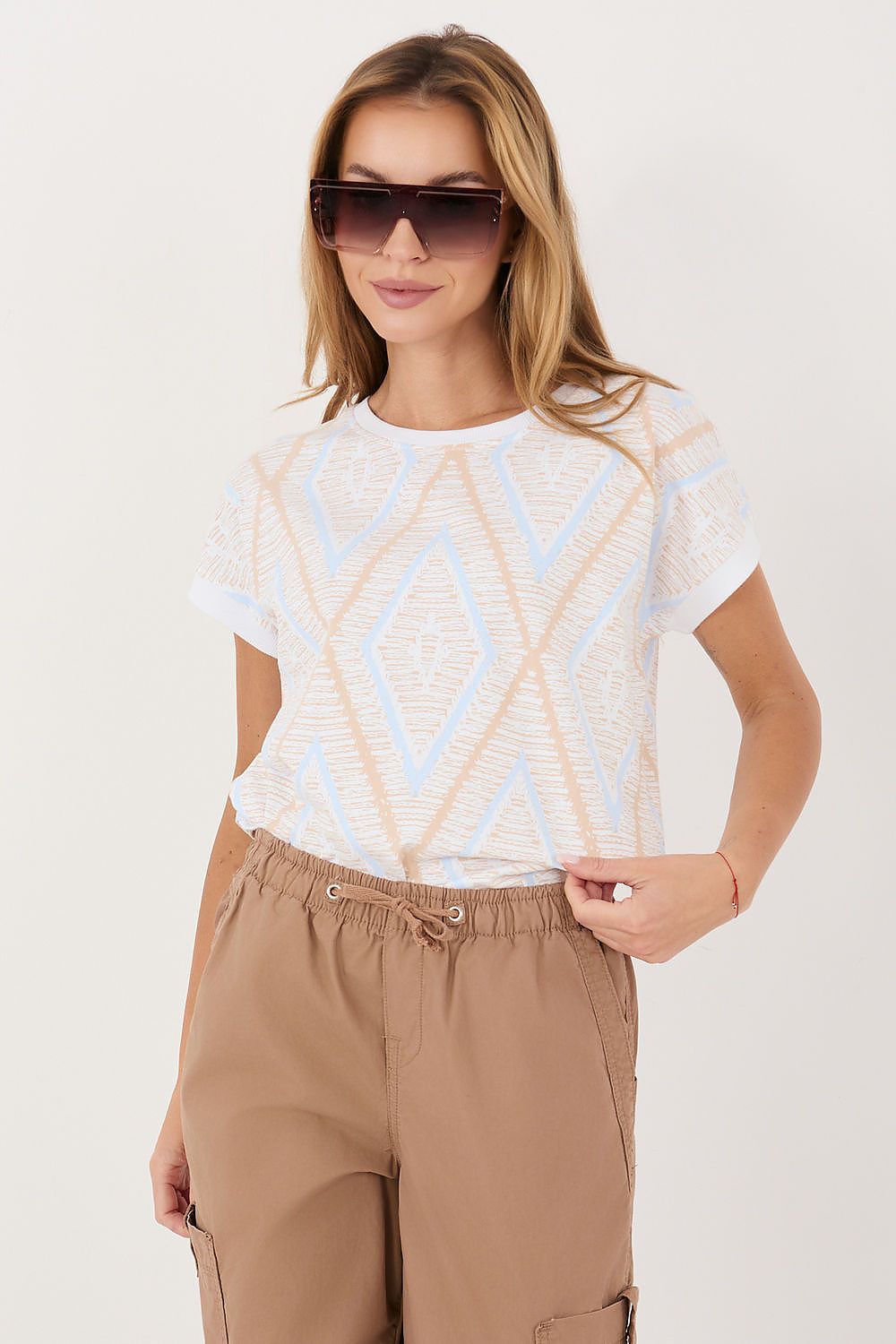 blue short sleeve mini blouse view 11
