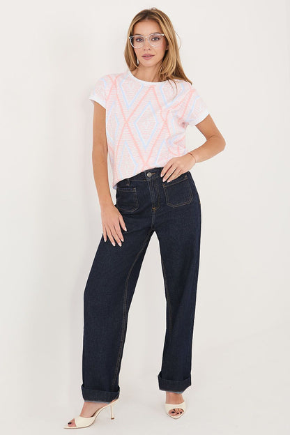 blue short sleeve mini blouse view 15
