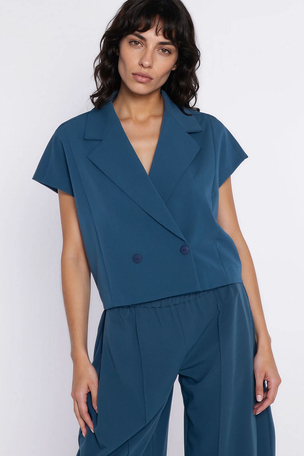 navy blue short sleeve jacket view 9