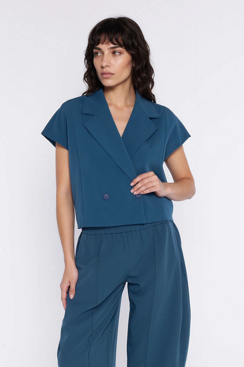 navy blue short sleeve jacket view 10