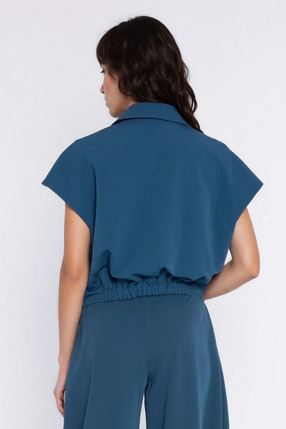 navy blue short sleeve jacket view 11