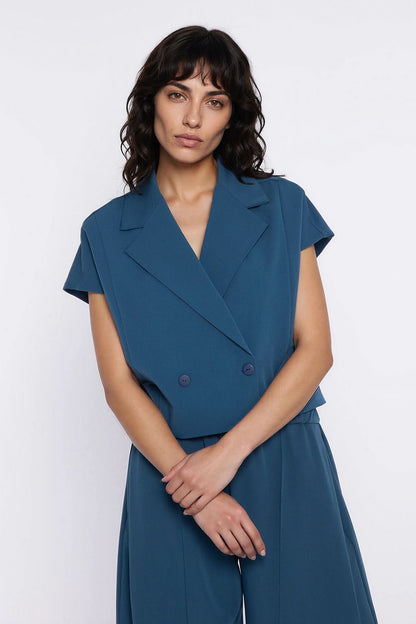navy blue short sleeve jacket view 12