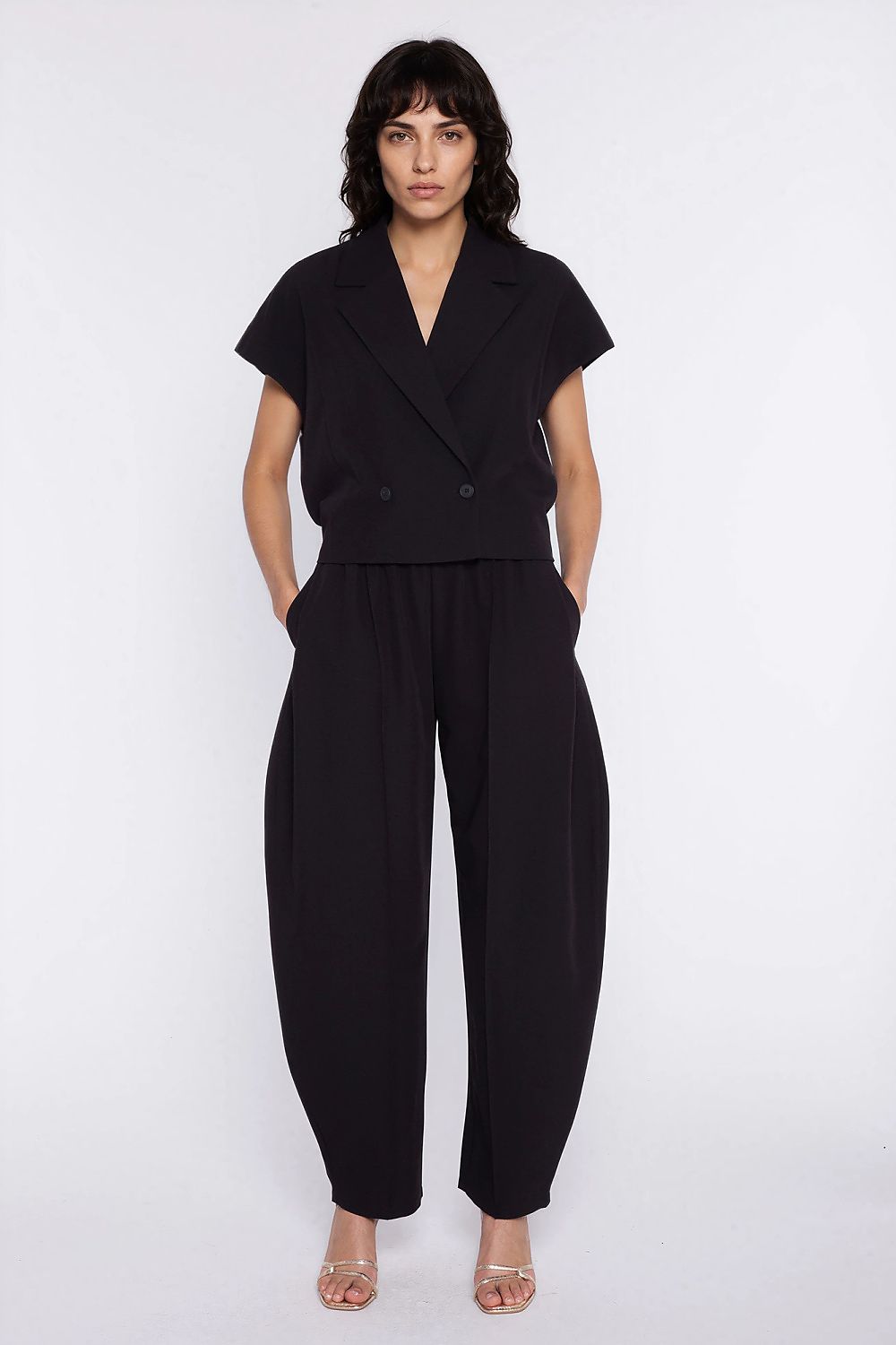 navy blue women trousers side view