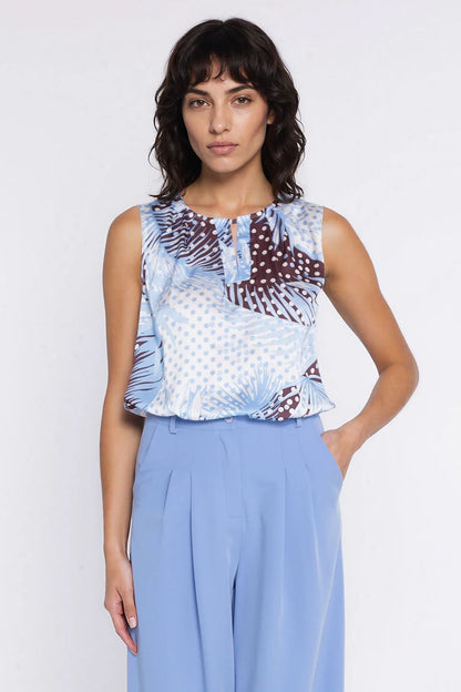 multicolor sleeveless mini blouse alternate angle
