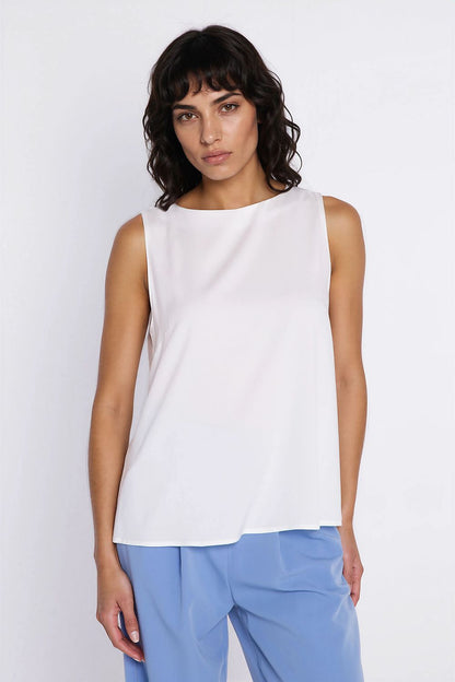 yellow sleeveless mini blouse side view