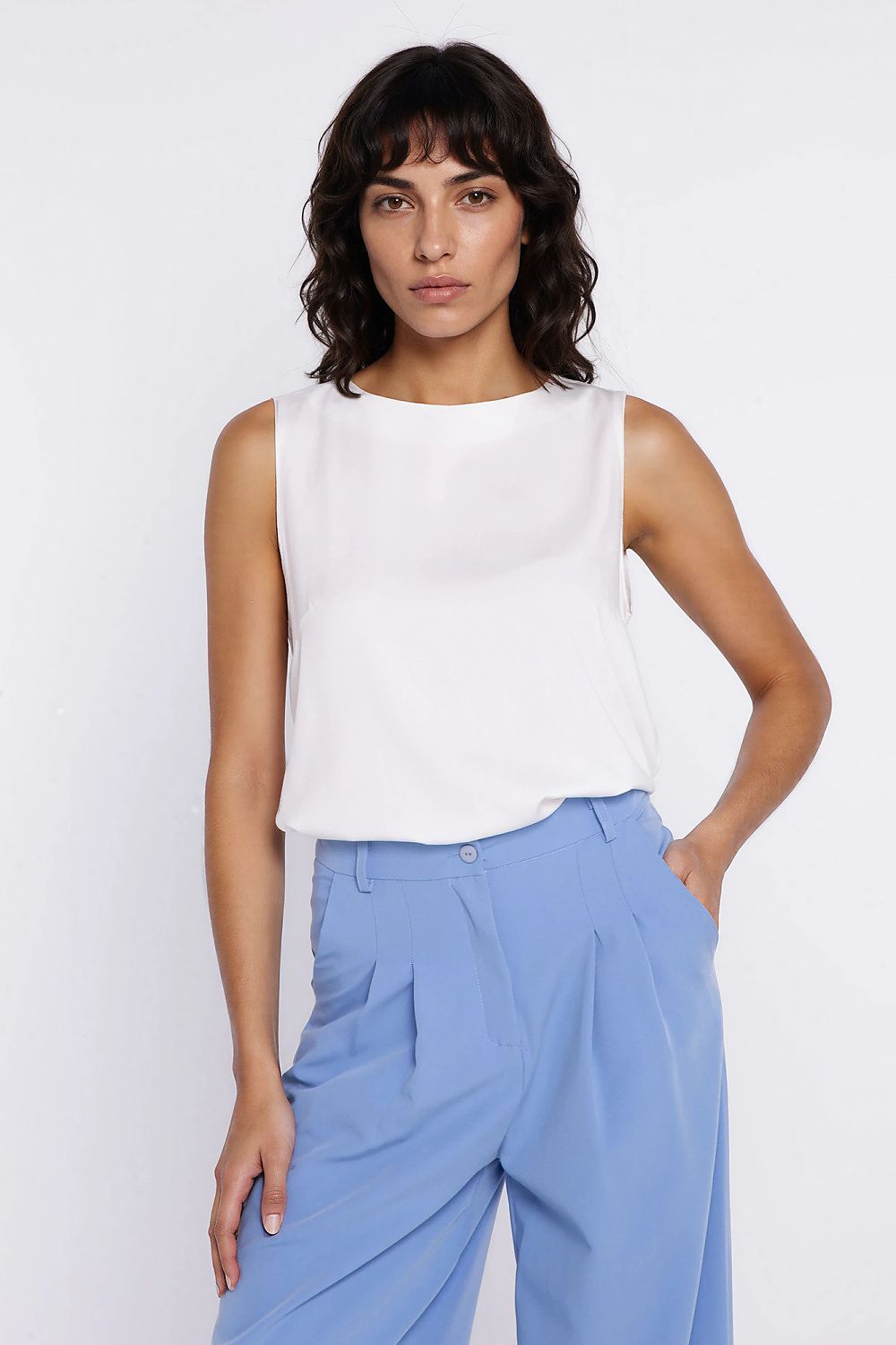 yellow sleeveless mini blouse view 8