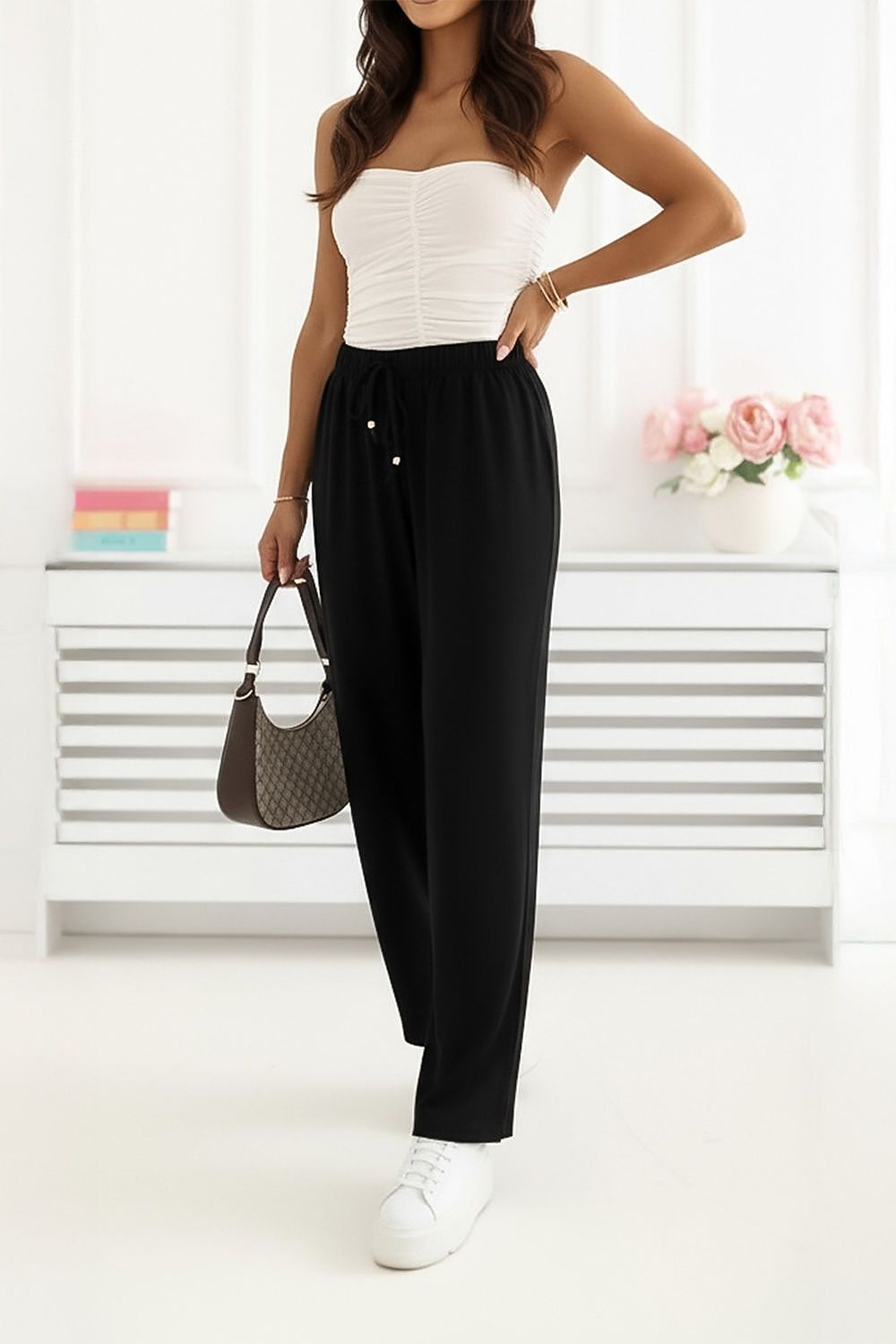 black mini women trousers alternate angle