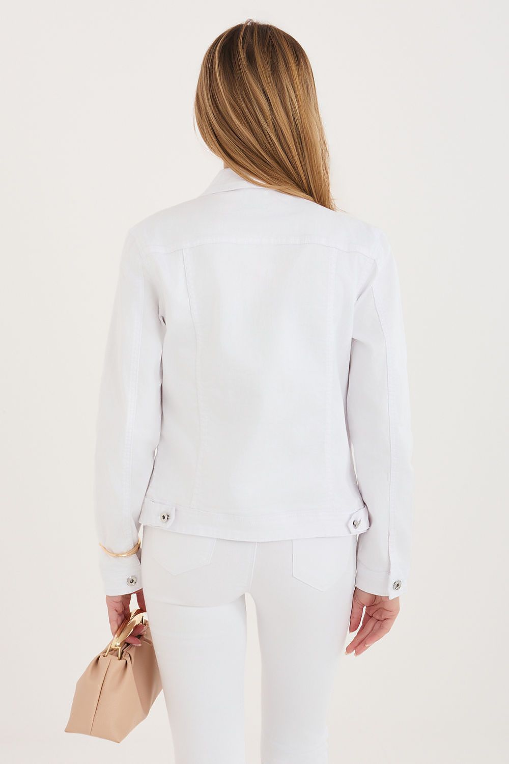 white denim jacket detail view